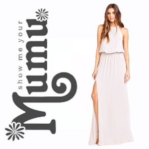 Show Me Your MuMu Heather Halter Dress Beige